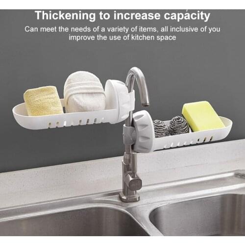Kitchen Sink Drain Rack Sponge Storage Faucet Holder Dish Cloth Finishing Drainer Rack Kitchen Sink Storage Organizer Tap Rack