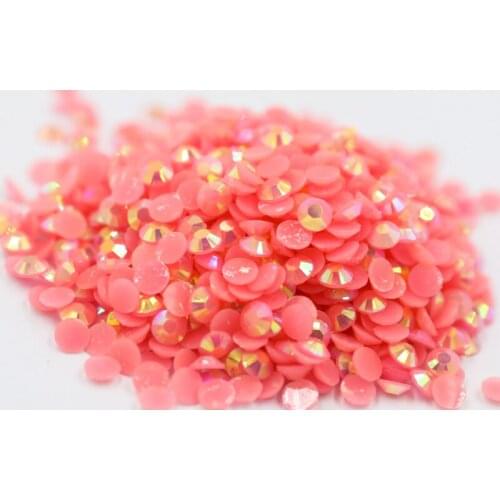 Jelly Dark Pink AB Color Flatback стразы Resin Non hotfix Rhinestones in Bulk Package Plastic Nail Art Decoration for Garment