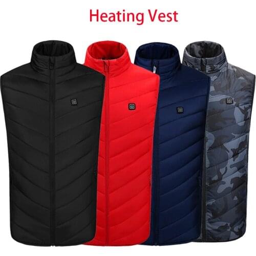 Outdoor Heating Vest USB Charge Heated Coat Electric Heating Vest Carbon Fiber Heating Clothes Women and Men Thermal streetwear