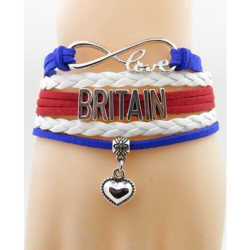United Kingdom National Flag bracelet love britain country Bracelet bracelet heart Charm great british bracelets & bangle