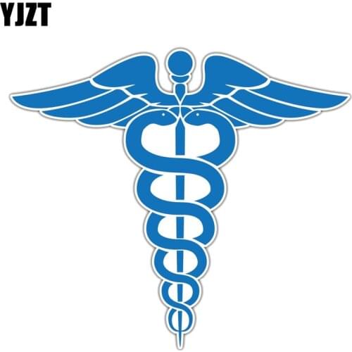 YJZT 14.6CM*12.7CM Medical Sign Doctor Medicine Blue PVC Motorcycle Car Sticker 11-00729