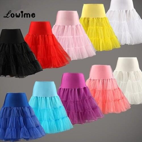 Free Shipping Short Petticoat In Stock Lady Girls Crinoline Cheap Bridal Petticoat For Wedding Dress Rockabilly Tutu Underskirt