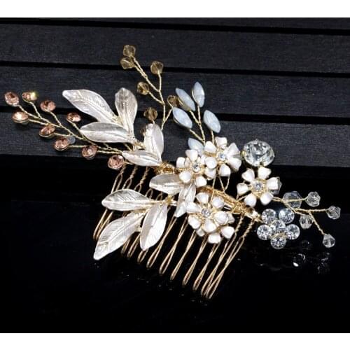 Boutique Bridal Wedding Flower Hair Comb Wedding Hair Accessories Women Headpiece Girls Hair Jewelry