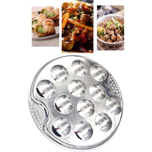 1pc Creative Barbecue Tray Stainless Steel 12-Grid Baking Tray Grill Pan For Snail Kitchen Tools BBQ Tools Accessories