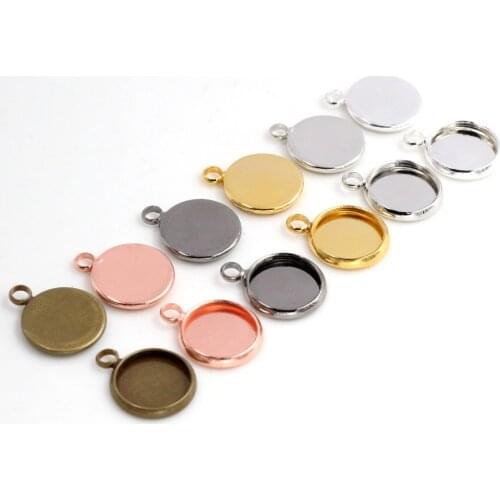 10mm 20pcs Brass Material 6 Colors Plated Cameo Setting Base Cabochon Setting Connector High Quality