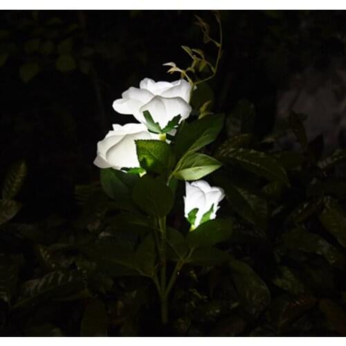 3LED Solar Simulation Rose Flower Light Waterproof Garden Landscape Lamp Outdoor Lawn Lamp Home Decorative Flower Night Lights