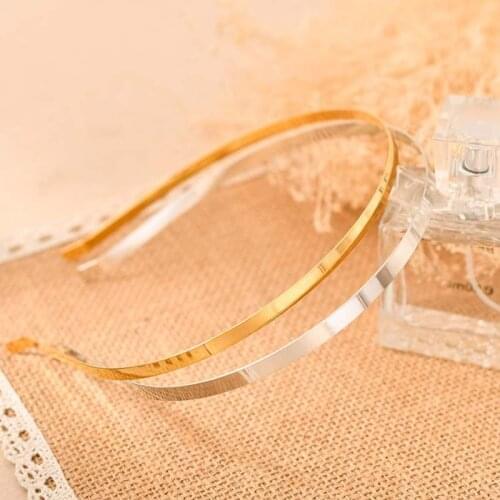 5pcs Gold Rhodium Black Width 3mm 4mm 5mm 6mm Stainless Steel Head Bands Hairwear Hair Bands Base Setting Hair Jewelry