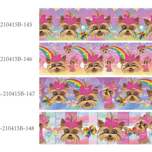 50 yards/lot) Kids DIY 22mm 25mm 38mm little dog printed cartoon ribbons