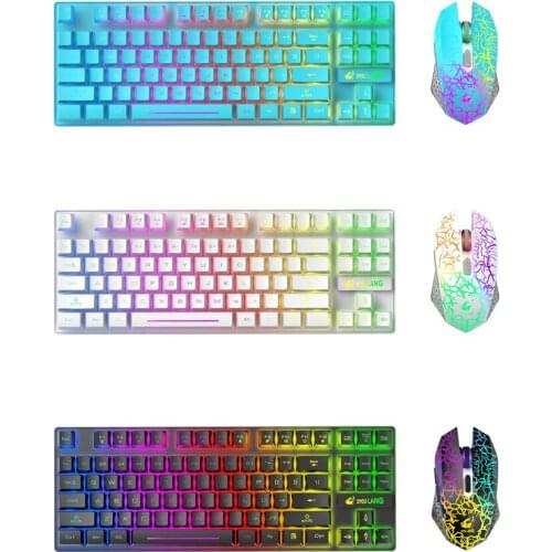 6-Key Wireless DPI Mechanical Keyboard Mouse Combo Kit 2.4GHz Adjustable RGB Backlight 3 Speed 2400Suitable For Office Gamers