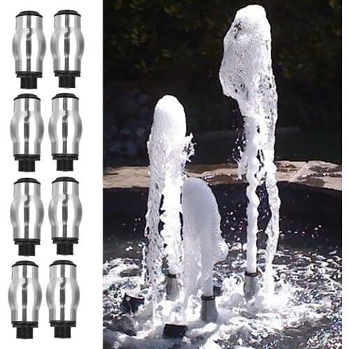 8x 1inch Stainless Steel Foam Jet Water Fountain Nozzle Spray Sprinkler Head