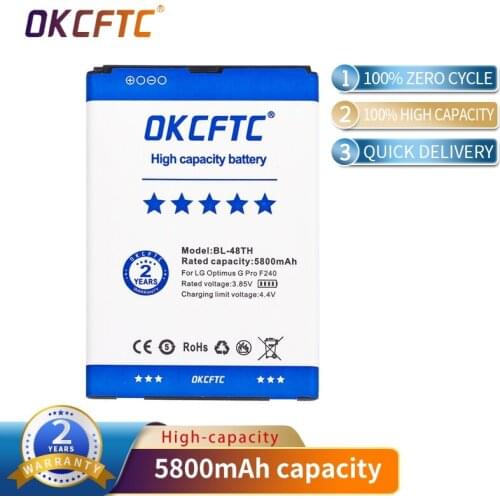 OKCFTC Phone Battery BL-48TH For LG Optimus E977 E940 E980 E985 E986 E988 F240 F240K F240S BL48TH Replacement Batteries
