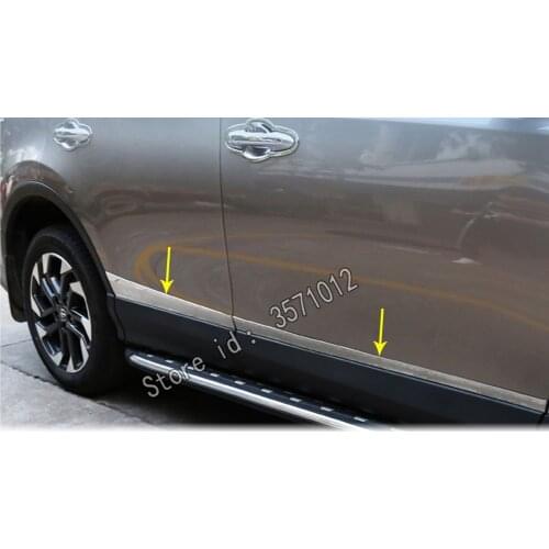 Car Stainless Steel/ABS Chrome Side Door Body Trim Stick Strip Molding Stream Lamp Panel Bumper For Toyota RAV4 2016 2017 2018