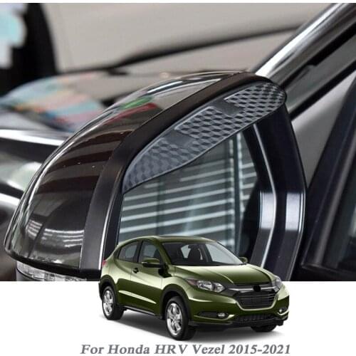 Car Rearview Mirror Rain Eyebrow Auto Shield Snow Guard Sun Side Visor Shade Protector For Honda HRV Vezel 2015-2021 Stickers