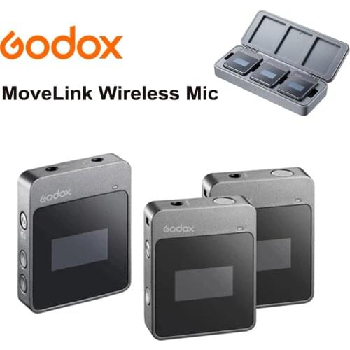 Godox MoveLink M1 M2 Wireless Lavalier Microphone System 2.4GHz Dual Channel for Camera Phone Type C Lightning Mobile Video Mic