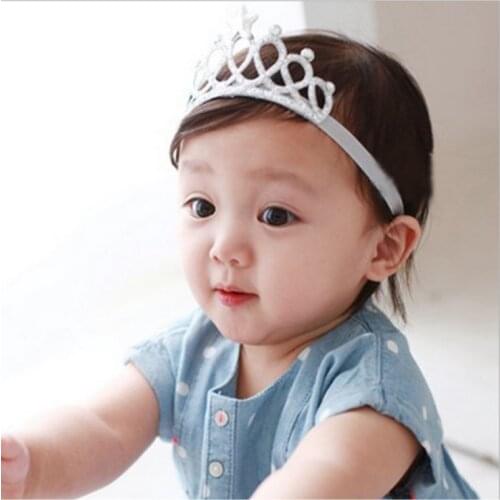 Baby Glitter Princess Crown Hairband Hair Accessories Silver Gold Headband Infant Girl Hair Band Childern Hair Clips