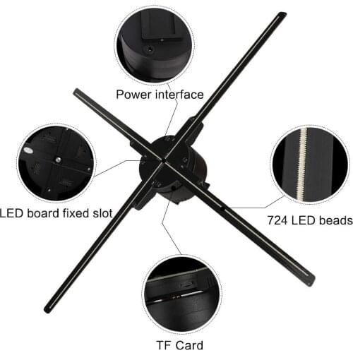 65CM WIFI 3D Hologram Projector Fan Z3,Four Axil Design Video Projector,LED Display Advertising Holographic Light,APP Control