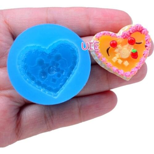 GYL361U 24.5mm x 30.1mm Heart-shaped cake Silicone Mold Fondant Cake Decoration Candy Resin Clay Earrings Necklace Craft Soap Ca