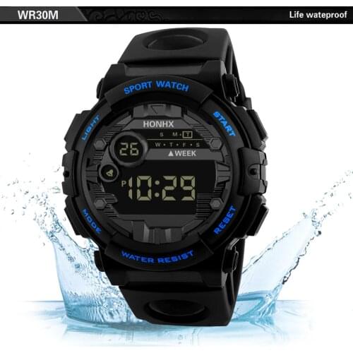 HONHX LED Electronic Watch Men Sports Wrist Watches Alarm Watch Silicone Military Army Life resistant Male Clock Relogio 618