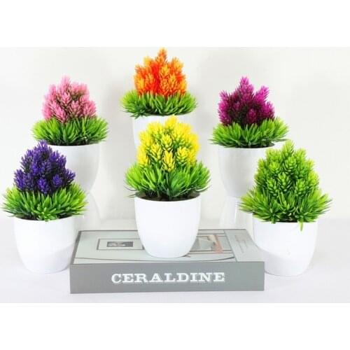 1pc Simulated Pine Needles Pineapple Potted Plant Bonsai DRY Ornaments Rest Area Coffee Table Window Sill Balcony Decoration