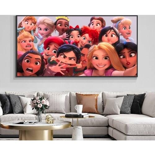 Disney Snow White Mulan Anna Anime Canvas Painting Nordic Princess Posters and Print Wall Art Picture for Living Room Home Decor