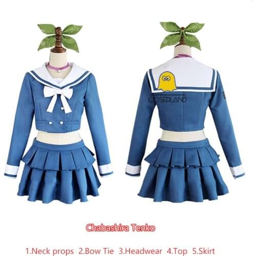 Danganronpa V3 Tenko Chabashira Cosplay Costume Dangan ronpa V3 Killing Harmony JK Uniform Sailor Suit Women Halloween Outfit