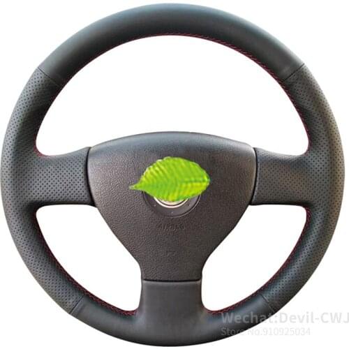 Alcantara leather for Volkswagen Sagitar Touran Bora steering wheel cover hand-sewn grip cover 2006 -2009 2008 2010 Car interior
