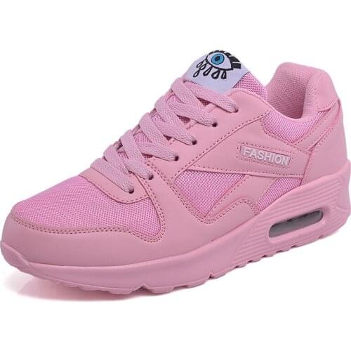 Comfortable Breathable Mesh Sneaker Shoes Women Lace Up Casual Vulcanize Shoes Zapatillas Mujer Plataforma Flat Women Shoes 2019