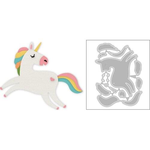 2020 Hot New DIY Lovely Animal Unicorn Rainbow Tail Jump Heart Metal Cutting Dies Foil and Scrapbooking For Card Making no stamp
