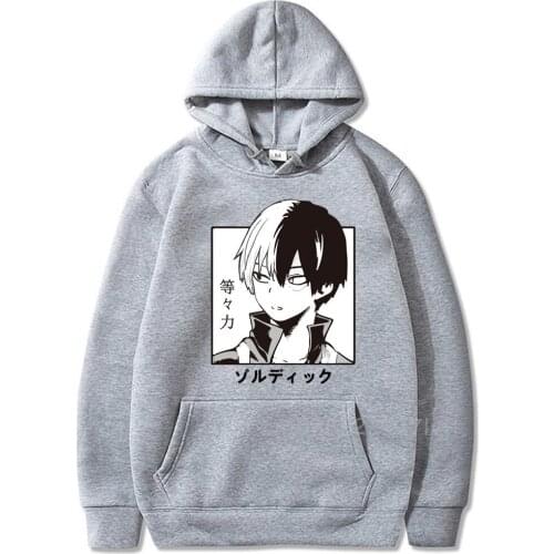 Hot Japanese Anime My Hero Academia Hoodies Women Men Funny Shoto Todoroki Graphic Streetwear Fashion Unisex Sweatshirts