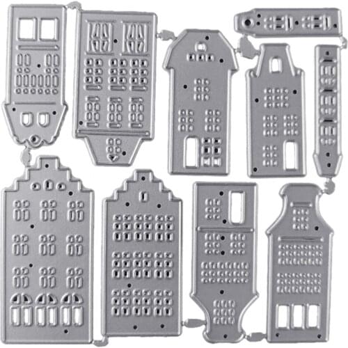 Building House Metal Cutting Dies Stencil DIY Scrapbooking Album Paper Card Template Mold Embossing Decoration M6CE