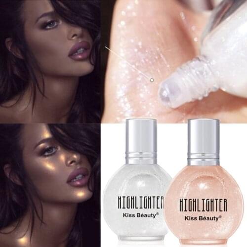 16ml Metallic Face Highlighter Diamond Shine Makeup Body Bronzer Luminizer Face Brighten Contouring Liquid Highlighter Palette