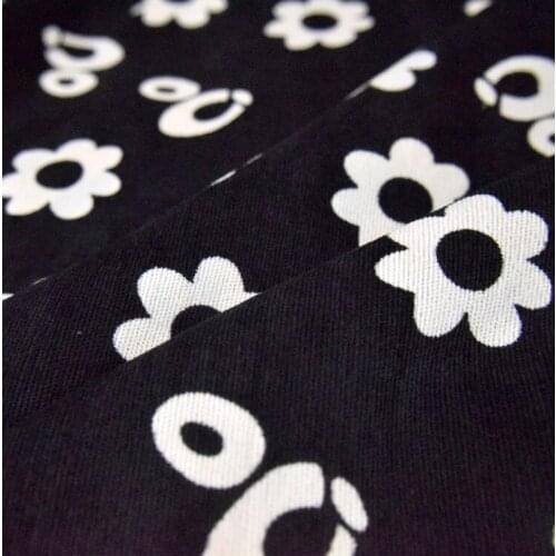 Black Bottom Fashion Flower Printing Corduroy Fabric Dress Shirt Pants Childrens Clothing Womens Corduroy Handmade DIY Fabric
