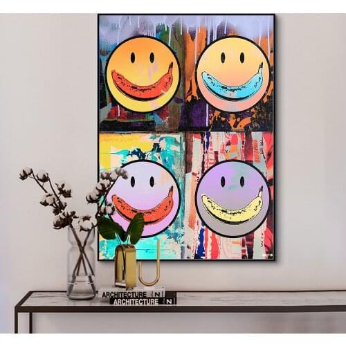 DDWW Motivational Canvas Painting Smile Face Entrepreneur Quote Funny Canvas Wall Art Print on Canvas for Home Decor Picture Art