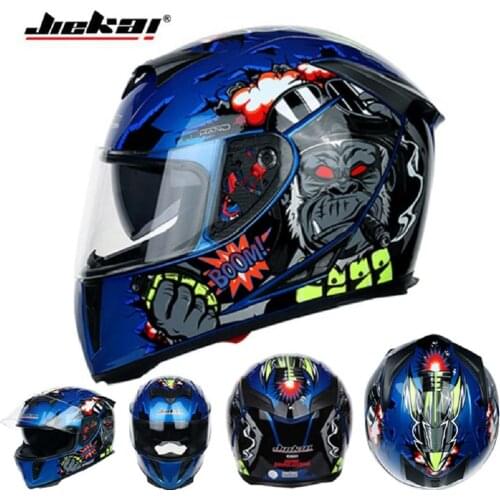 2019 New Knight protection JIEKAI Double lens Motorcycle Helmets Full Face Motorbike Helmet made of ABS with PC Visor M L XL XXL