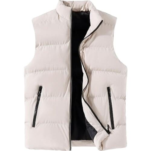 Men Vest Jacket 2021 Mens Autumn Warm Sleeveless Jacket Male Winter Casual Cotton-Padded Waistcoat M-4XL