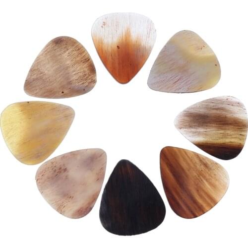 Pack of 8 Handcrafted Horn Guitar Picks Plectrums for Acoustic Electric Guitar Parts Accessories