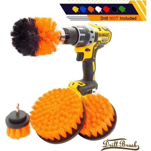 4PCS/Set Drill Brush Kit Cleaning Brush 2/3.5/4/5 Inch For Carpet Glass Car Tires Nylon Brushes Power Scrubber Drill