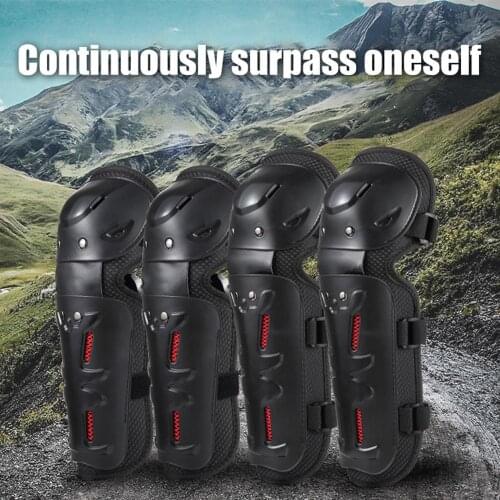 SALE 4Pcs Motorcycle Knee Shin Guard Pads Adjustable Size Knee Pad Protector Armor for Motorcycle Cycling Racing Wholesale CSV