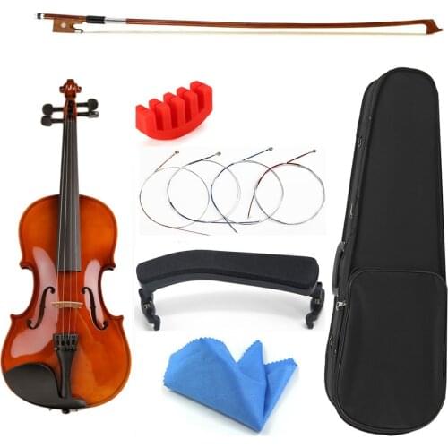 1/8 1/16 size with Case Bow Strings Shoulder Rest Bass Wood Violin For Beginner Students Kids