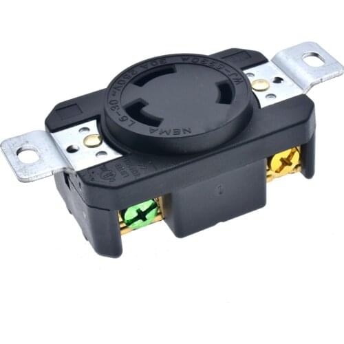 Assembled UL NEMA L6-30R US 30A wired industry connector America Tripolar female anti-loose locked socket