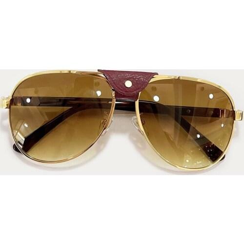 New Fashion Pilot Sunglasses Women Men Brand Designer Luxury Leather Sun Glasses Female Male gafas de sol hombre UV400