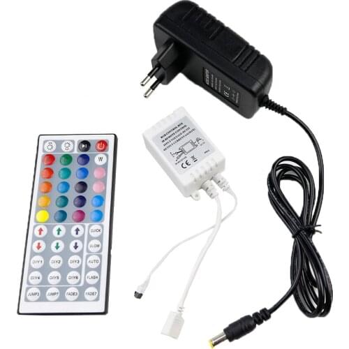 LED strip 44 Key IR Remote RGB Controller Wireless +DC 12V 3A Power Supply adapter For RGB Flexible light tape 5050 3528 5630
