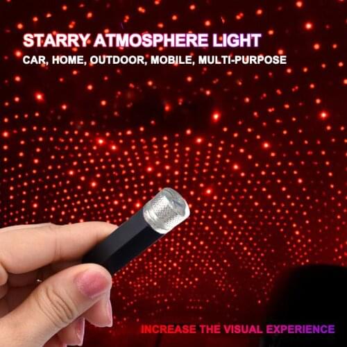LED Car Roof Star Night Light Projector Atmosphere Lamp USB For Home Car Decorative Light Adjustable Multiple Lighting Effects