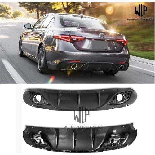 High quality PP/CF Material Modified Exhaust Special Exhaust Pipe Rear Lip Upgrade Tail Throat For Alfa Romeo Giulia