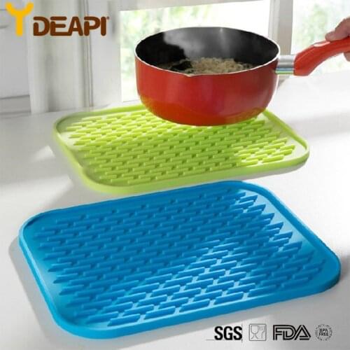 YDEAPI food grade Multifunction silicone coaster Non-slip silicone Heat Resistant Mat Coaster Cushion Placemat Pot Holder