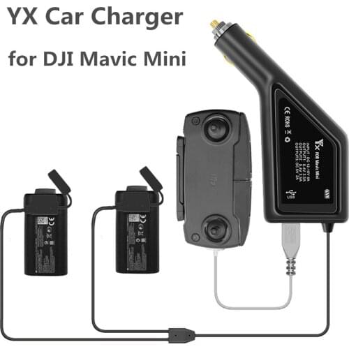 YX 3 in 1 Car Charger For DJI Mavic Mini Intelligent Battery Charging Hub Mavic Mini Car Connector USB Adapter Multi 2 Battery