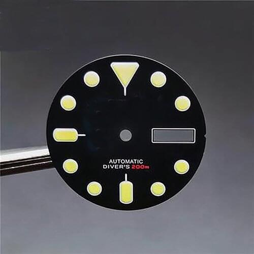 Green Luminous 28.5mm Watch Dial Matte Sunray Dial for NH35/NH36 Movement Watch Modified Accessories