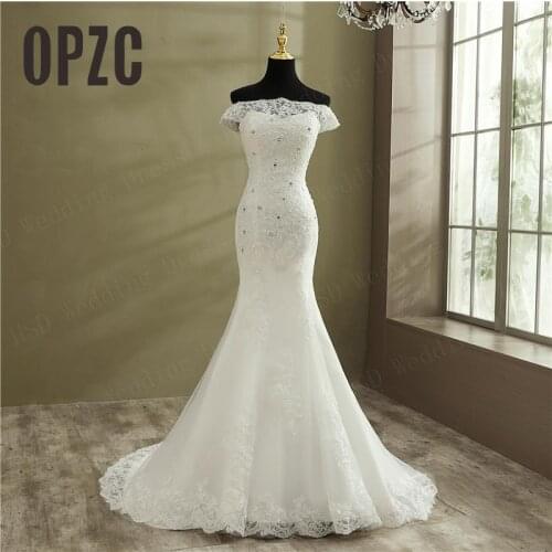 Real Photo Beading Sequined Vestidos de Novia Vintage Lace Mermaid Wedding Dress Africa Style Plus Size Bridal Robe de Mariage