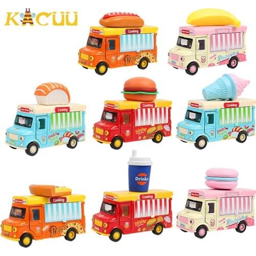 1:36 Alloy Car Pull Back Diecast Model Toy Sound Light Collection Brinquedos Fast Food Car Vehicle Toys For Children Kids Gift