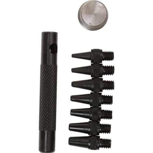 1 Set Multi-Function Mini Leather Punch Set Oval Punch Handle Tool Size